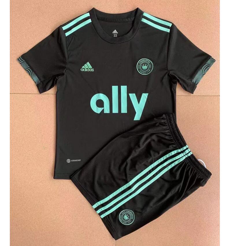 Kids Charlotte FC 2022/23 Away Soccer Kits Shirt With Shorts